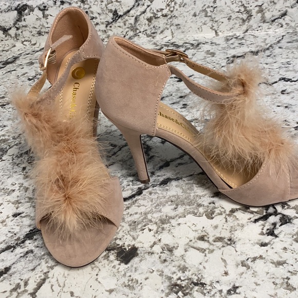 Nude  Feathered Single Sole High Heels Size 8 - Picture 7 of 15